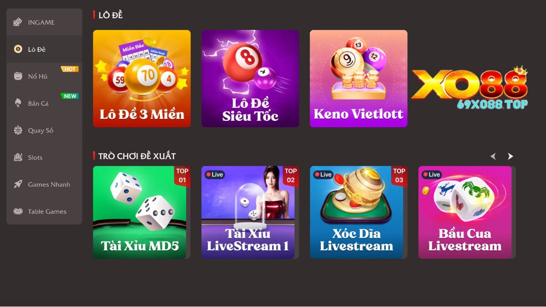 Lô đề XO88 sảnh chơi đánh lô đề 3 miền hấp dẫn nhất 2024 Lô đề XO88 sảnh chơi đánh lô đề 3 miền hấp dẫn nhất 2024